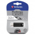 Verbatim 49317 Store N Go PinStripe, Pamięć flash USB, USB A 3.0, 32GB, z wyjmowanym złączem, czarny