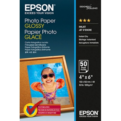 Epson S042547 Premium Glossy Photo Paper, papier fotograficzny, błyszczący, biały, 10x15cm, 200 g/m2, 50 szt.