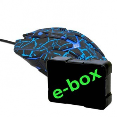 E-blue Mysz Auroza Gaming EMS639BKCA-IU, 4000DPI, optyczna, 6 przycisków, przewodowy USB, czarny, gamingowa, e-box
