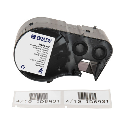 Brady M5-78-492 / 170896, 25.40 mm, Polyester, czarny druk / biały podkład