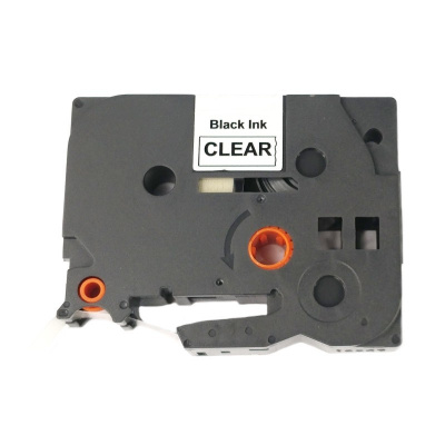 Brother TZ-M31 / TZe-M31, 12mm x 8m czarny druk / matowy przezroczysty podkład, taśma zamiennik