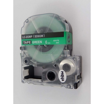 Epson LC-SD6GW, 6mm x 8m, biały druk / zielony podkład, taśma zamiennik