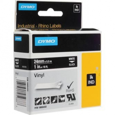 Dymo Rhino 1805432, 24mm x 5,5m, biały druk / biały podkład, taśma oryginalna