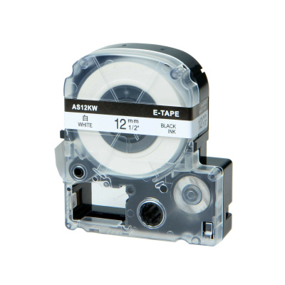 Epson LK-4TBN, ST12KW, C53S654408, 12mm x 9m, czarny druk / przezroczysty podkład, taśma zamiennik