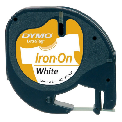Dymo LetraTag 18770, S0718850, 12mm x 2m czarny druk / biały podkład vasalható taśma, oryginalny