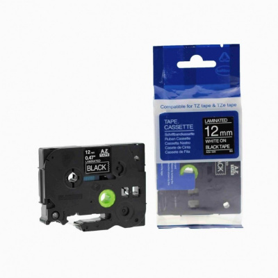 Taśma zamiennik Brother TZ-335 / TZe-335, 12mm x 8m, biały druk / biały podkład