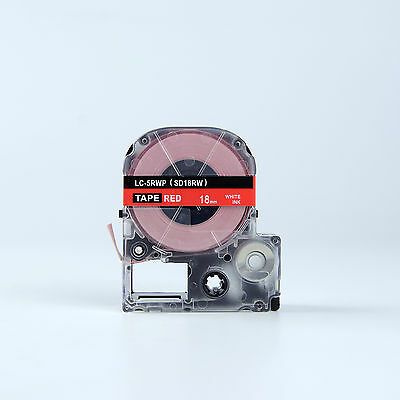 Epson LK-5RWP, SD18RW, 18mm x 9m, biały druk / czerwony podkład, taśma zamiennik
