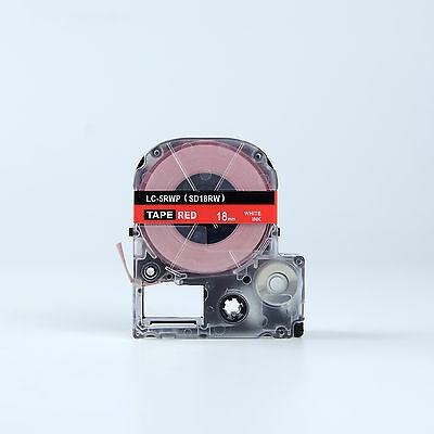 Epson LK-SD18RW, 18mm x 9m, biały druk / czerwony podkład, taśma zamiennik