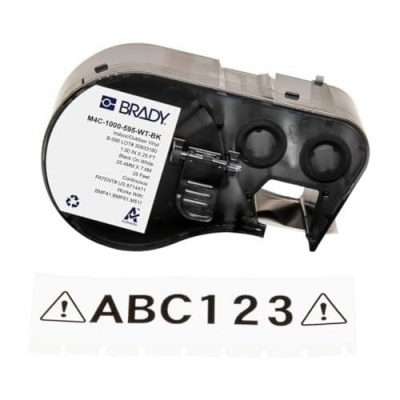 Brady M4C-500-595-CL-WT / 170822, 12.70 mm x 6.10 m, Winyl, biały druk / przezroczysty podkład