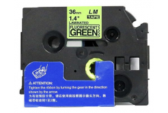 Taśma zamiennik Brother TZ-D61 / TZe-D61, sygnał 36mm x 8m, czarny druk / zielony podkład