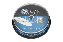 HP CD-R, CRE00019-3, 69308, 10-pack, 700MB, 52x, 80min., 12cm, bez możliwości nadruku, cake box, do archiwizacji danych, uszkodzone opakowanie