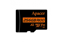 Apacer karta pamięci V30 A2, 256GB, micro SDXC, AP256GMCSX10U8-R, UHS-I U3 (Class 10), z adapterem