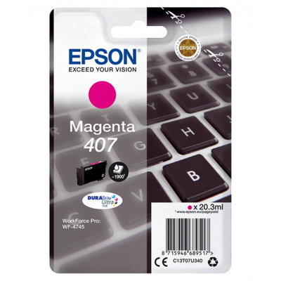 Epson 407 C13T07U340 purpurowy (magenta) tusz oryginalna