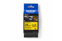 Brother TZ-FX651 / TZe-FX651 Pro Tape, 24mm x 8m, czarny druk/żółty podkład, taśma oryginalna