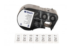 Brady M4-47-422 / 170738, 25.40 mm x 12.70 mm, Polyester, czarny druk / biały podkład