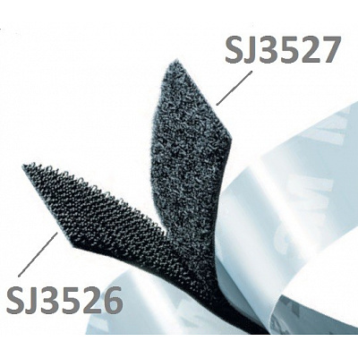 3M Hook & Loop™ SJ3527 czarny, pętelki 50 mm x 45,7 m