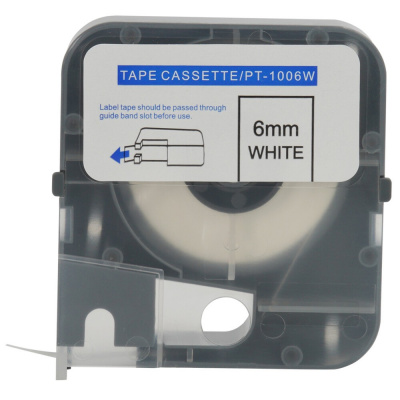 PONY PT-1006W, 6mm x 8m, biała, taśma oryginalna