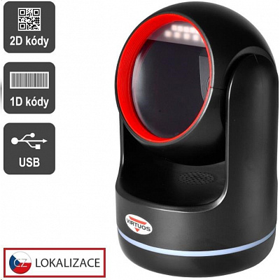 Virtuos EHE0009 CCD 2D czytnik HT-861A, stacjonarny, USB, czarny