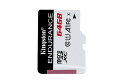 Kingston karta pamięci High-Endurance, 64GB, micro SDHC, SDCE/64GB, UHS-I U1 (Class 10), A1