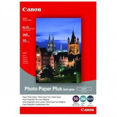 Canon SG-201 Photo Paper Plus Semi-Glossy, papier fotograficzny, półbłyszczący, satyna, biały, 10x15cm, 4x6", 50 szt.