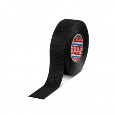 Tesa 51608, czarny fleece PET taśma, 19 mm x 25 m, 96 rolek w opakowaniu