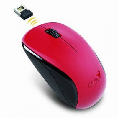 Genius Mysz NX-7000 31030016403, 1200DPI, 2.4 [GHz], optyczna, 3 przyciski, bezprzewodowy, czerwony, Blue-Eye czujnik