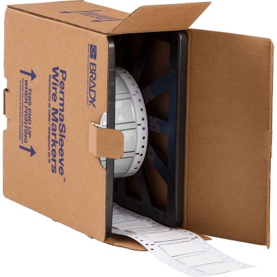 Brady LSZH-750-2-WT / 141262, etykiety, THT Low Smoke Halogen Free Permasleeve Wire Marking Sleeves, 50.80 mm x 31.40 mm