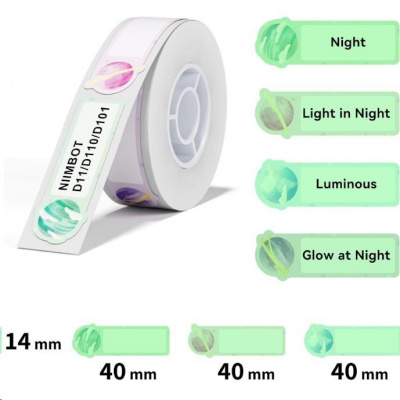 Niimbot A2A28548302, 14x40mm, 80szt., Planety, przezroczyste etykiety samoprzylepne