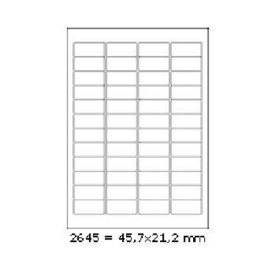 Samoprzylepne etykiety 45,7 x 21,2 mm, 48 etykiet, A4, 100 arkuszy