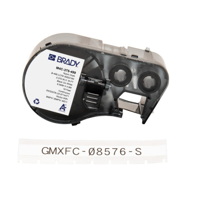 Brady M4C-375-499 / 170793, 9.53 mm x 4.88 m, Nylon, czarny druk / biały podkład