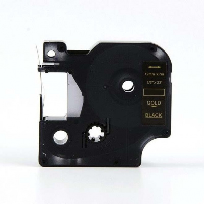 Taśma zamiennik Dymo 45024, S0720640, 12mm x 7m złoty druk / biały podkład