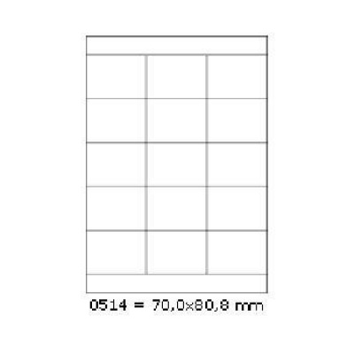 Samoprzylepne etykiety 70 x 50,8 mm, 15 etykiet, A4, 100 arkuszy