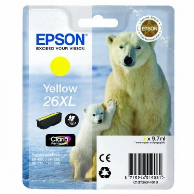 Epson T26344022, T263440, 26XL żółty (yellow) tusz oryginalna