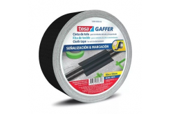 Tesa 53949 Matt Gaffer Tape, czarna matowa taśma tekstylna, 50 mm x 50m