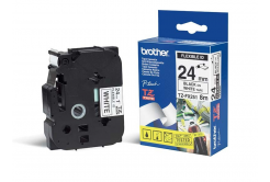 Brother TZ-FX251 / TZe-FX251, 24mm x 8m, czarny druk / biały podkład, taśma oryginalna