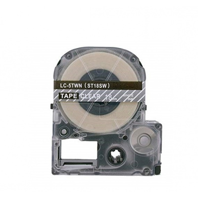 Epson LC-4TWN, ST18SW, 18mm x 8m, biały druk / przezroczysty podkład, taśma zamiennik