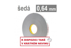 3M VHB™ 4936-P, gr. 0,64 mm; jasnoszara dwustronna bardzo mocno klejąca taśma akrylowa 6 mm x 33 m