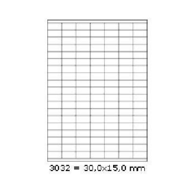 Samoprzylepne etykiety 30 x 15 mm, 133 etykiet, A4, 100 arkuszy