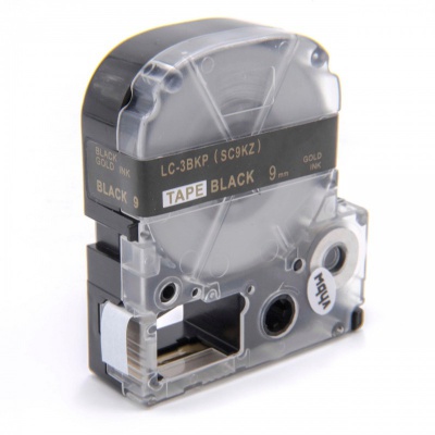 Epson LC-SC9KZ, 9mm x 8m, złoty druk / biały podkład, taśma zamiennik