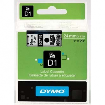 Dymo D1 53710, S0720920, 24mm x 7m czarny druk / przezroczysty podkład, taśma oryginalna