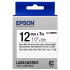 Epson LabelWorks LK-4WBVN C53S654041 12mm x 7m, czarny druk / biały podkład, winyl, taśma oryginalna
