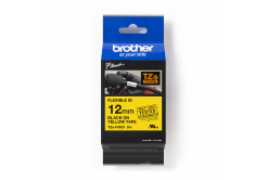 Brother TZ-FX631 / TZe-FX631, 12mm x 8m, czarny druk / żółty podkład, taśma oryginalna