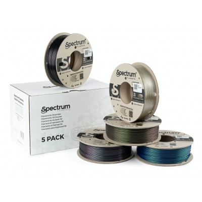 Spectrum 80752 3D filament, Premium PLA Essentials, 1,75mm, 5x250g, Fioletowy, Zielony, czarny, Niebieski (Mix Wizard Indigo, Wizard green, Wizard charcoal, Caribbean Blue)
