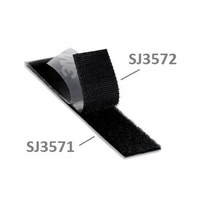 3M Hook & Loop SJ3572, czarny, haczyki, 25 mm x 45,7 m