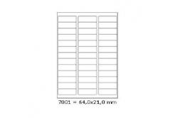 Samoprzylepne etykiety 64 x 21 mm, 39 etykiet, A4, 100 arkuszy