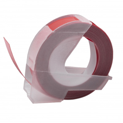 Dymo Omega, 9mm x 3m, biały druk / kasztanowaty podkład, taśma zamiennik