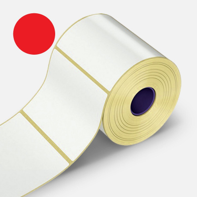 Etykiety samoprzylepne 32x20 mm, 2000 szt., czerwone termo, rolka