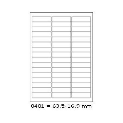 Samoprzylepne etykiety 63,5 x 16,9 mm, 48 etykiet, A4, 100 arkuszy