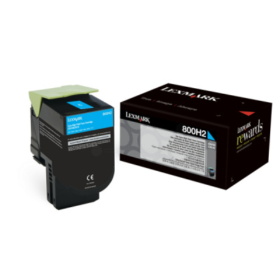 Lexmark 80C0H20 błękitny (cyan) toner oryginalny