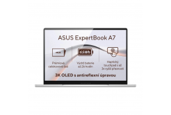 ASUS ExpertBook A7/A7406CMA-OLEDC716512W/7-350/14"/2880x1800/16 GB/512 GB/Intel int/W11H/Silver/3RNBD